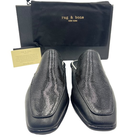 rag & bone Black Aslen Loafer Mule Size 8.5 - Picture 16 of 16